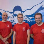 Georg Walmbach (Abteilungsleiter Schwimmen SSF), Martin Schulze (CEO BusinessCode) und Jürgen Schnürle (Stellvertretender Abteilungsleiter und Fachwart für Nachwuchsarbeit)