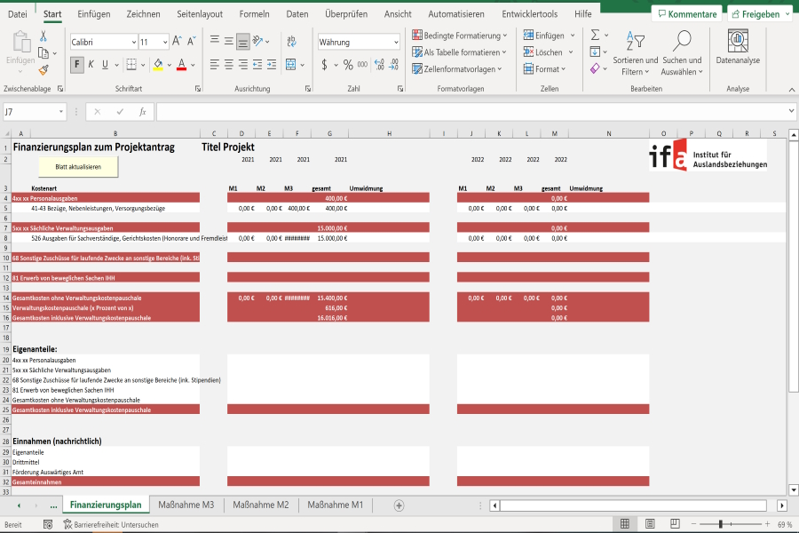 BusinessCode macht aus Excel eine Individuallösung (Screen der Lösung)